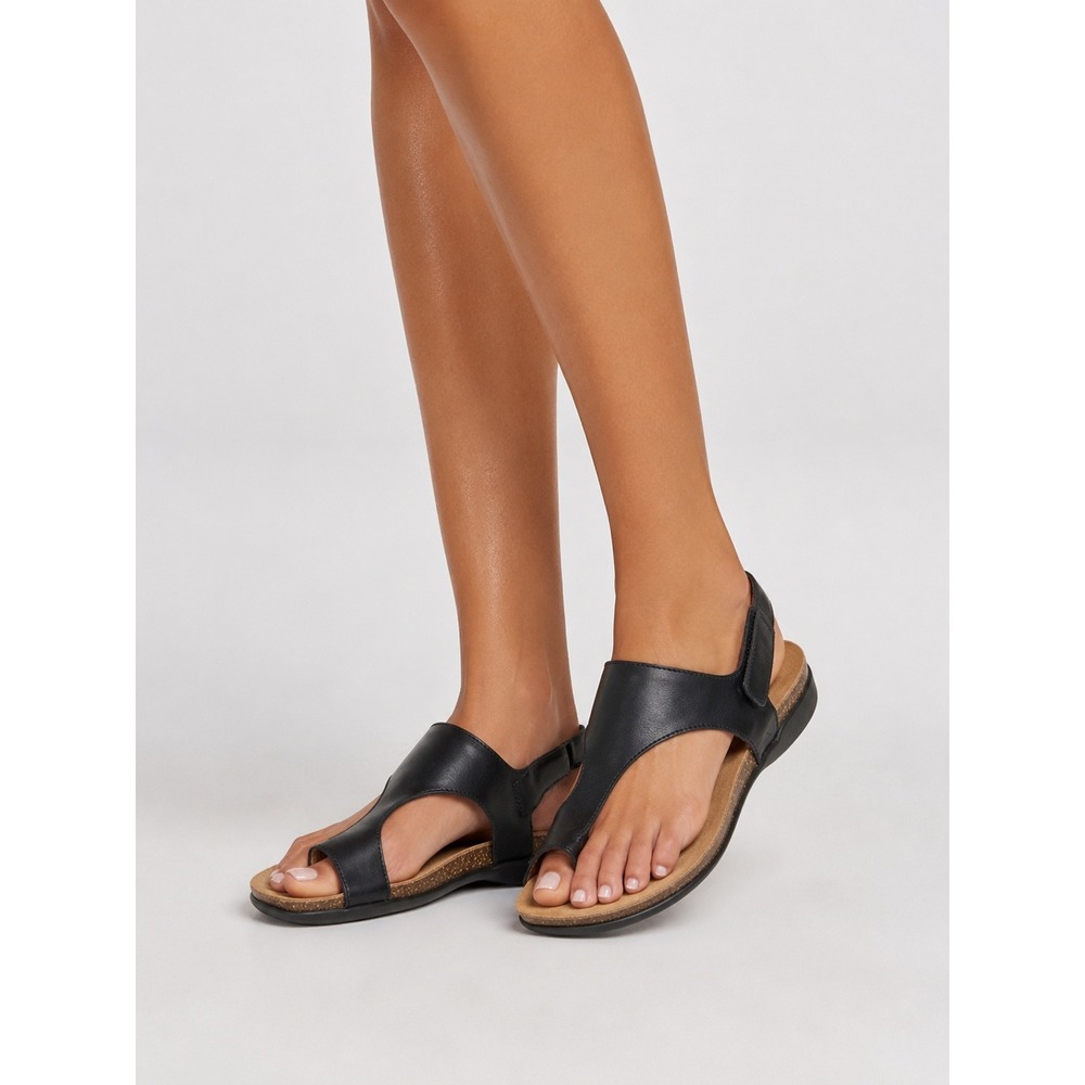 Dansko Reece Black Brown Leather Slingback Thong Sandals 36 US 6